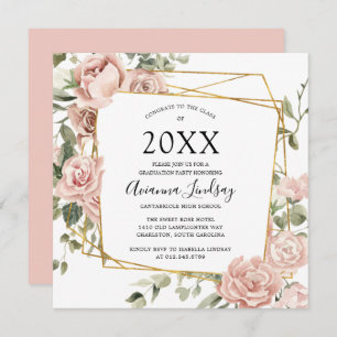 Invitation Moderne Dusty Rose Rose Botanique Invit