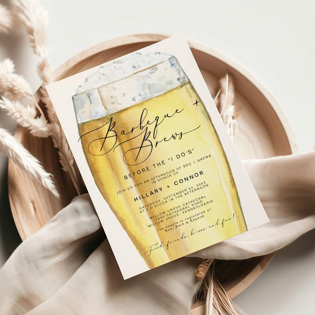 Invitation Moderne Edgy Sa & Ses Calligraphie BBQ & Brews (Créateur téléchargé)