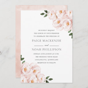 Invitation Moderne Elegant Blush Winter Wonderland Mariage