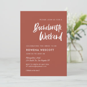 Invitation Moderne élégant brick brick Bachelorette Week-end