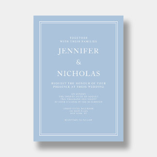 Invitation Moderne Élégant Formal Poudre Mariage bleu
