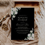 Invitation Moderne Élégant ivoire Floral Mariage Petit déjeun<br><div class="desc">Cet élégant petit-déjeuner mariage moderne et fleuri en ivoire est parfait pour un événement moderne. Le design présente des fleurs roses d'ivoire blanc à l'aquarelle avec des feuilles d'eucalyptus verts soigneusement disposés dans des bouquets attrayants.</div>