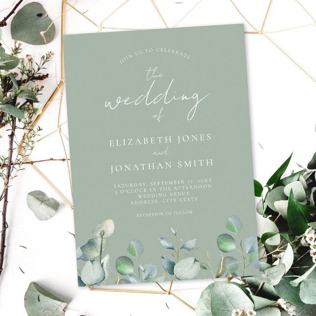 Invitation Moderne Elégant Mariage de verdure (Créateur téléchargé)