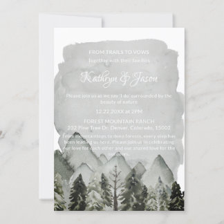 Invitation Moderne Elégant minimal Montagne Mariage de police