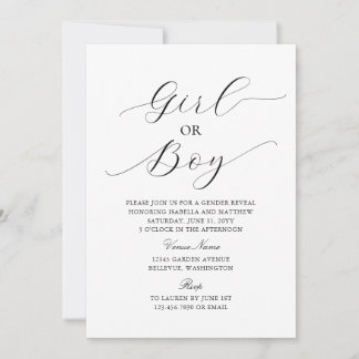 Invitation Moderne Élégant minimaliste bébé Révélation de gen