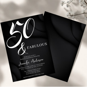 Invitation Moderne Élégant Noir Blanc Cinquante Fantastique A
