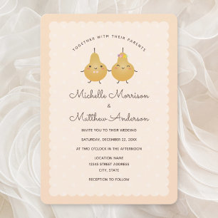 Invitation Moderne Élégant Parfait Pear mignonne Mariage Whim