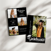 Moderne Élégant Rétro Graduation Cap Photo Collage