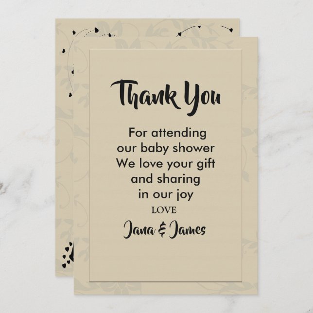 Invitation Moderne Élégant Romantique Merci (Devant / Derrière)