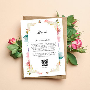 Invitation Moderne Elégant rose pâle Détails Floral Musulman