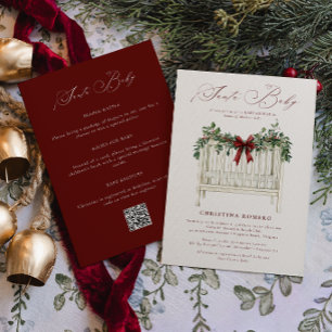 Invitation Moderne Élégant Santa Baby Tout en Un Baby Shower