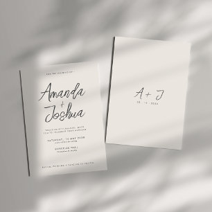 Invitation Moderne Elegant Simple Mariage Brown
