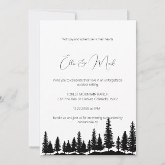 Invitation Moderne Elégant Simple Mariage de Montagne tendanc