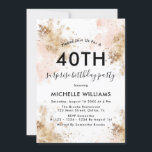 Invitation Moderne Elegant Surprise 40e anniversaire Invitati<br><div class="desc">Femme personnalisée Surprise 40e anniversaire Invitations fête d'anniversaire Invitations d'anniversaire rose et or</div>