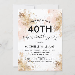 Invitation Moderne Elegant Surprise 40e anniversaire Invitati