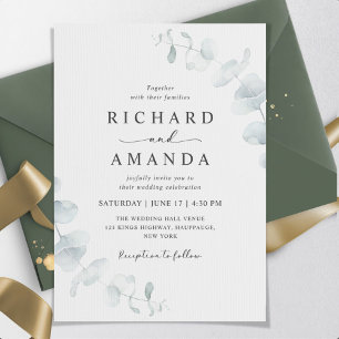 Invitation Moderne Elégant Verdure Mariage minimaliste