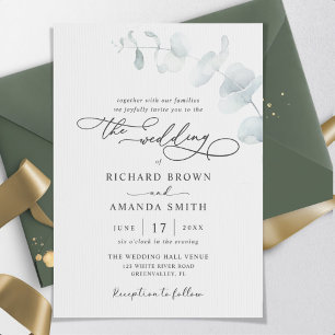 Invitation Moderne Elégant Verdure Mariage minimaliste