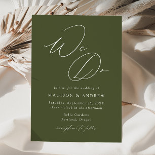 Invitation Moderne Élégant Vert Olive Nous faisons Mariage