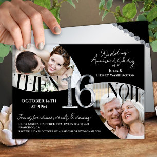 Invitation Moderne Élégante 16e Anniversaire de Mariage