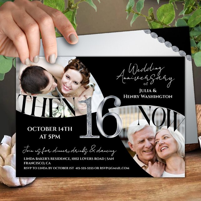 Invitation Moderne Élégante 16e Anniversaire de Mariage (Créateur téléchargé)