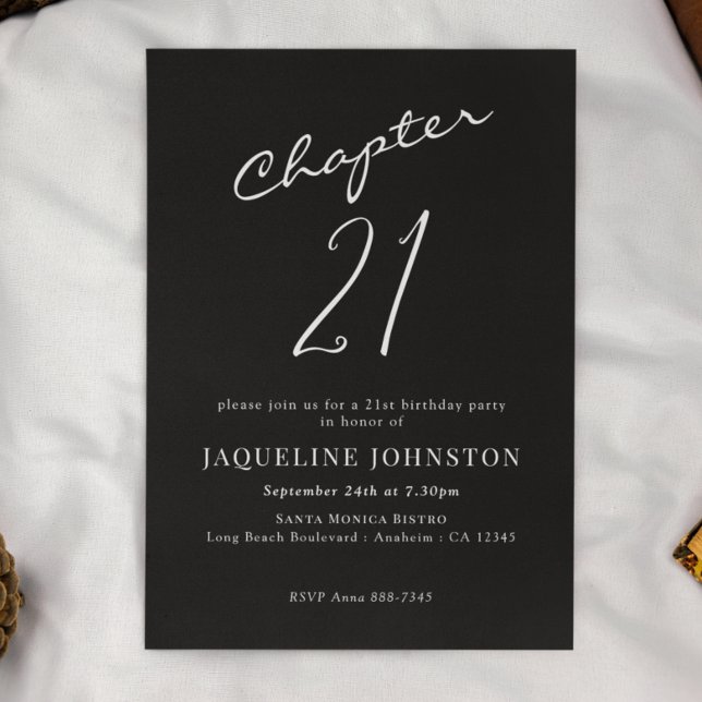 Invitation Moderne élégante calligraphie 21e anniversaire (Créateur téléchargé)