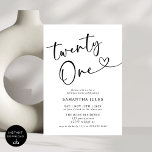 Invitation Moderne Elégante fête du 21e anniversaire<br><div class="desc">Célébrez en style avec notre Moderne Elégante Invitation du 21ème Anniversaire! Dotée d'un design épuré, d'une typographie audacieuse et d'accents sophistiqués, cette invitation reflète parfaitement l'excitation d'atteindre un jalon aussi important. Que vous planifiez une soirée chic ou une fête amusante, cette invitation donne le ton pour un 21e anniversaire inoubliable....</div>