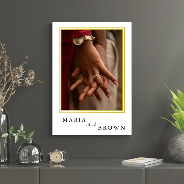Invitation Moderne Élégante Minimaliste Mariage Éditable  (Minimalist photo wedding invitation)