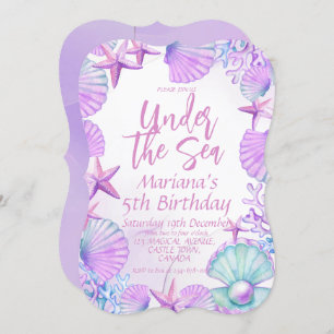 Invitation Moderne élégante Ocean 5e fête de fille anniversai