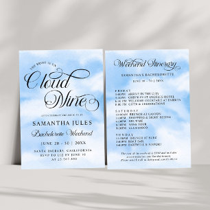 Invitation Moderne Elle Est Sur Cloud 9 Bachelorette Week-end
