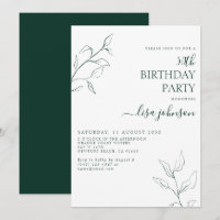 Moderne Emerald Green Botanical 50e anniversaire