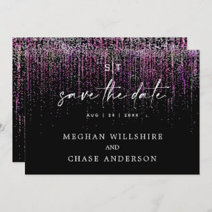 Invitation Moderne Enregistrer la date Edgy Magenta Parties s