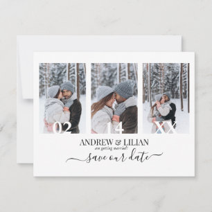 Invitation Moderne Enregistrer la date Monogramme Photo Colla