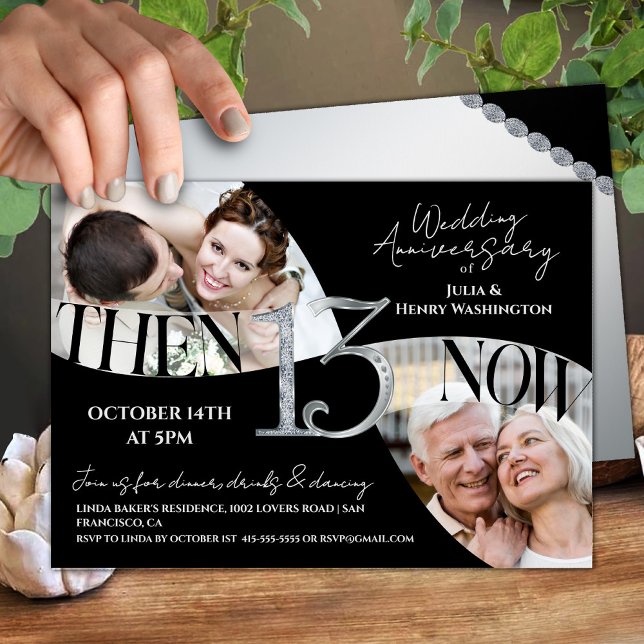 Invitation Moderne et Élégant 13e Anniversaire de Mariage (Créateur téléchargé)