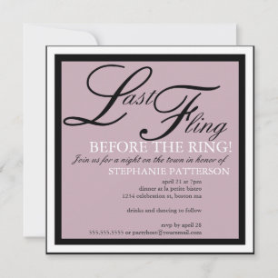 Invitation Moderne et élégant Dernier Fling Bachelorette Part