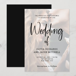 Invitation Moderne et élégant Mariage photo personnalisé