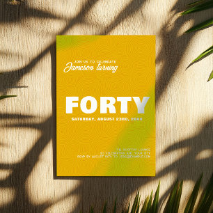 Invitation Moderne et élégant Photo de 40e anniversaire