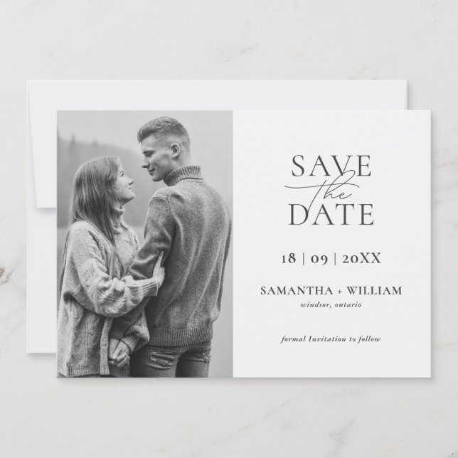 Invitation Moderne et Élégant Simple Enregistrer la Date (Devant)