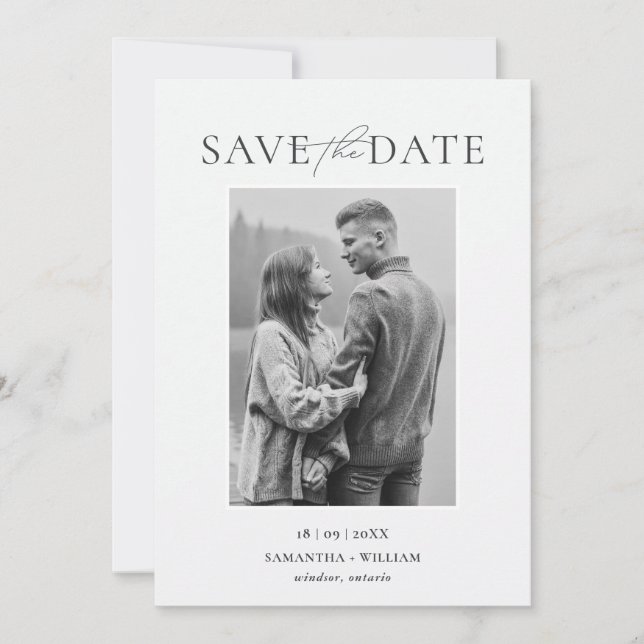 Invitation Moderne et Élégant Simple Enregistrer la Date (Devant)