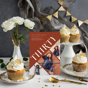 Invitation Moderne et élégant Trente   30e anniversaire 3 Pho