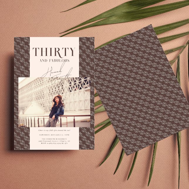 Invitation Moderne et élégant Trente | Photo du 30e anniversa (Créateur téléchargé)
