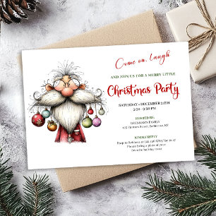 Invitation moderne et fantaisiste de Noël à l'aqua