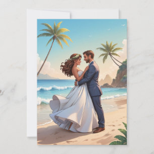 Invitation moderne et heureux à jamais après la réception de