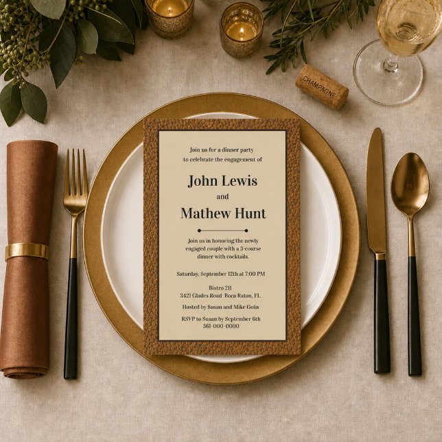Invitation moderne et masculine pour une fête de f (Créateur téléchargé)