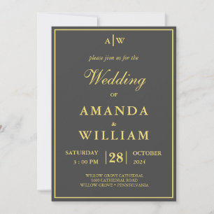 Invitation Moderne et modifiable Minimaliste Suite Mariage or