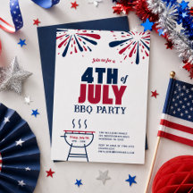 Invitation moderne et patriotique pour un BBQ de l