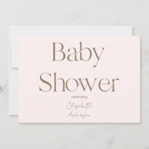 Invitation Moderne et simple Baby shower Blush et Gold