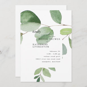Invitation moderne Eucalyptus nuptiale douche