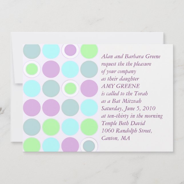 Invitation moderne faite sur commande de bat (Devant)
