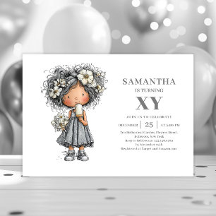 Invitation moderne fantaisiste pour l'anniversaire
