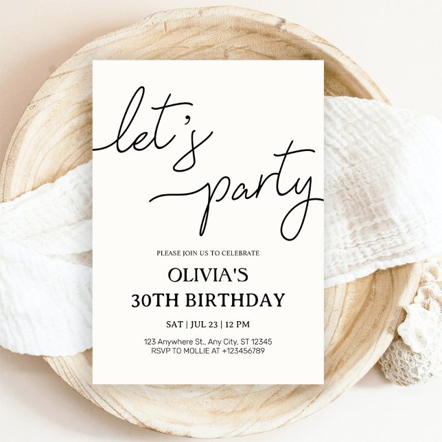 Invitation Moderne Fête d'anniversaire 30 ans (Créateur téléchargé)